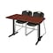 Cain Rectangle Tables > Training Tables > Cain Training Table & Chair Sets, 48 W, 24 L, 29 H, Cherry MTRCT4824CH44BK - alternate 1